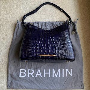 Brahmin NWOT Navy Blue Gracie Shoulder Bag with adjustable strap